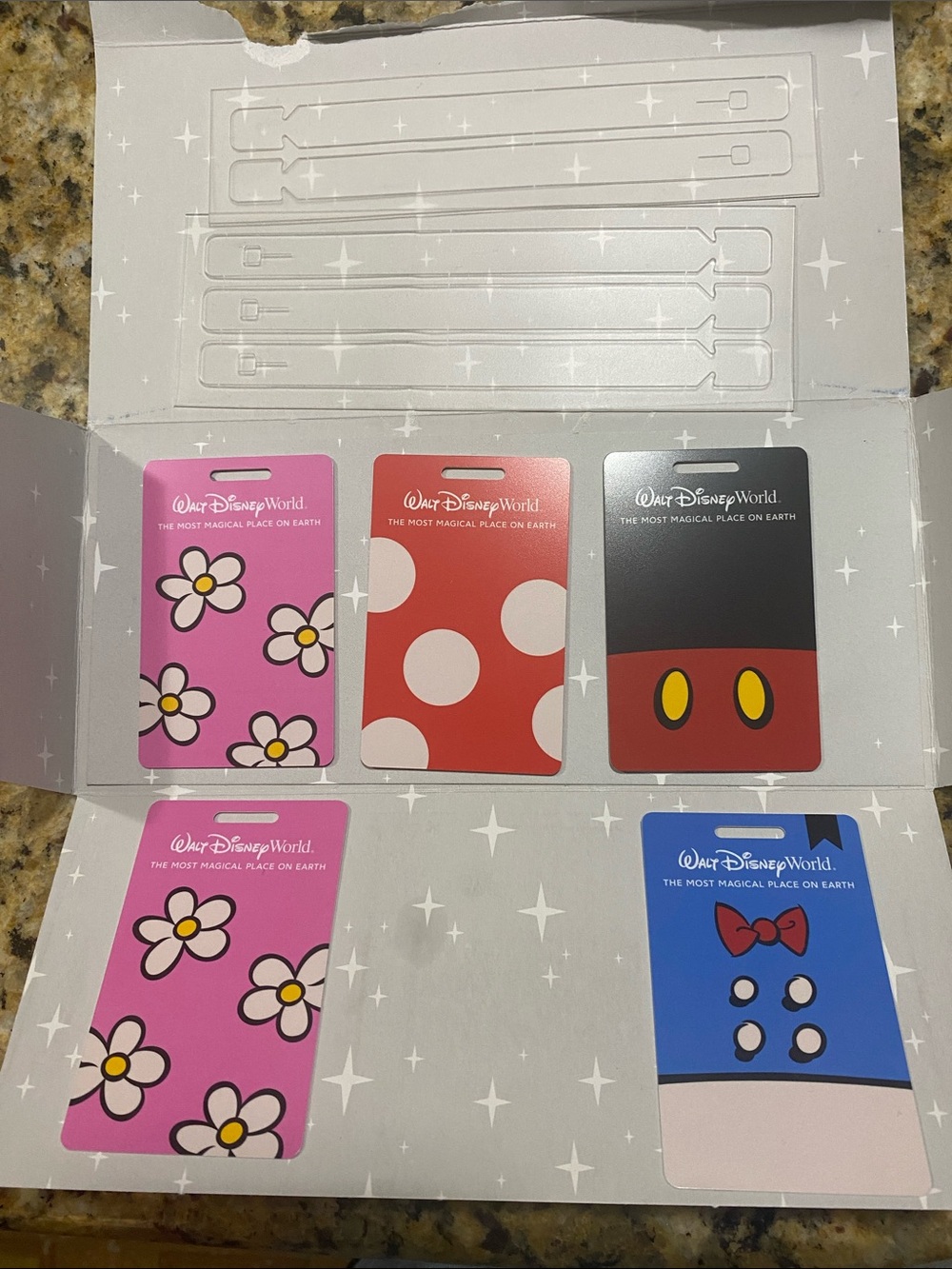 Disney Luggage Tags - Pink, Red, Black, Blue